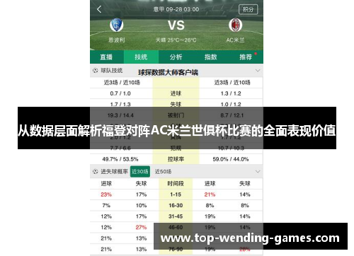 从数据层面解析福登对阵AC米兰世俱杯比赛的全面表现价值